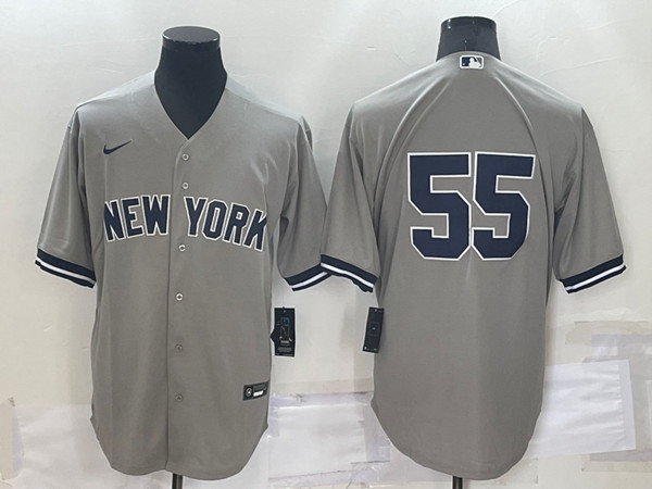 New York Yankees #55 Domingo Germán Grey Cool Base Stitched Baseball Jersey - Zenithce