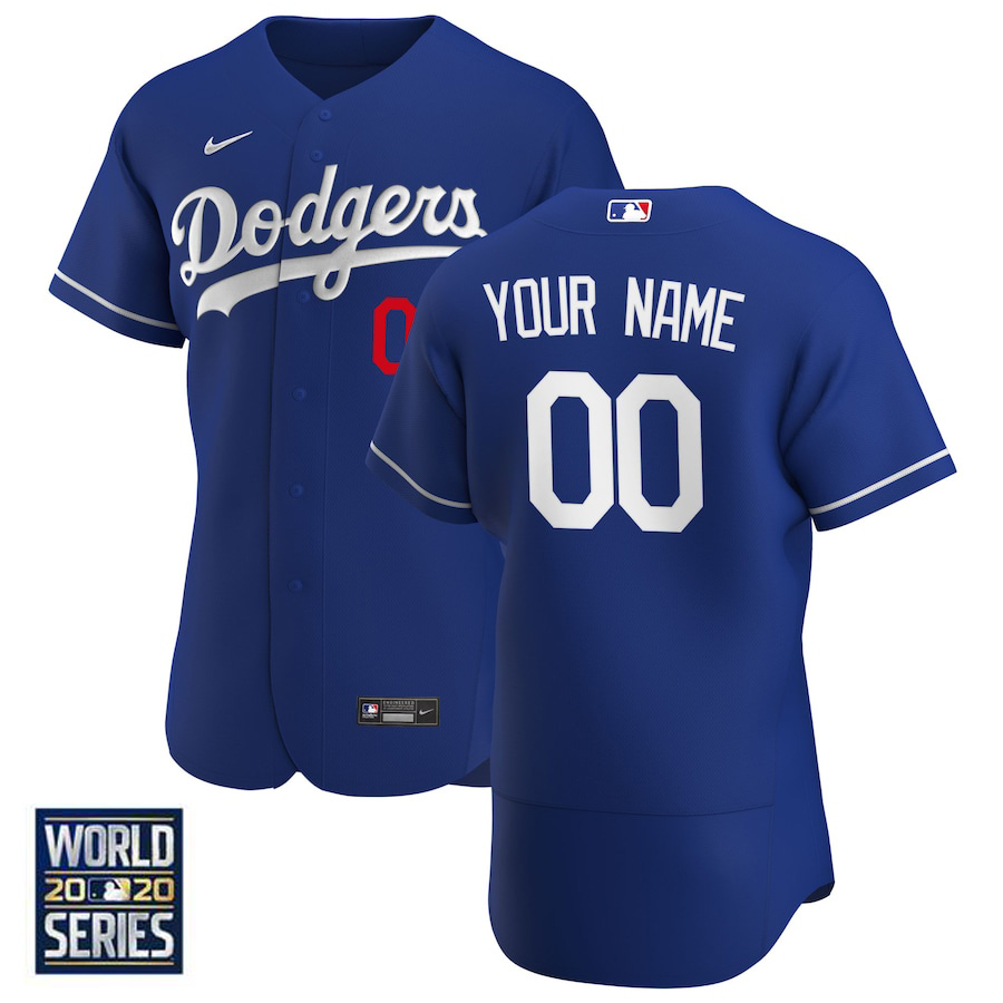 Los Angeles Dodgers Customized Blue 2020 World Series Bound Flex Base Stitched MLB Jersey - Zenithce