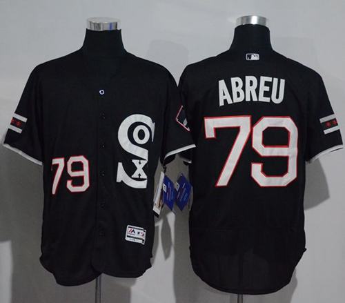 White Sox #79 Jose Abreu Black New Flexbase Authentic Collection Stitched Jersey - Zenithce