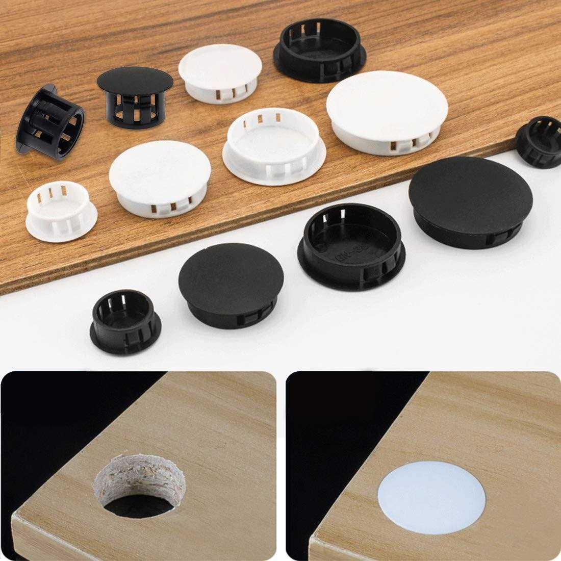 Suiwotin Hole Plugs Plastic Flush Type Hole Plugs Snap in Locking Hole Tube - Zenithce