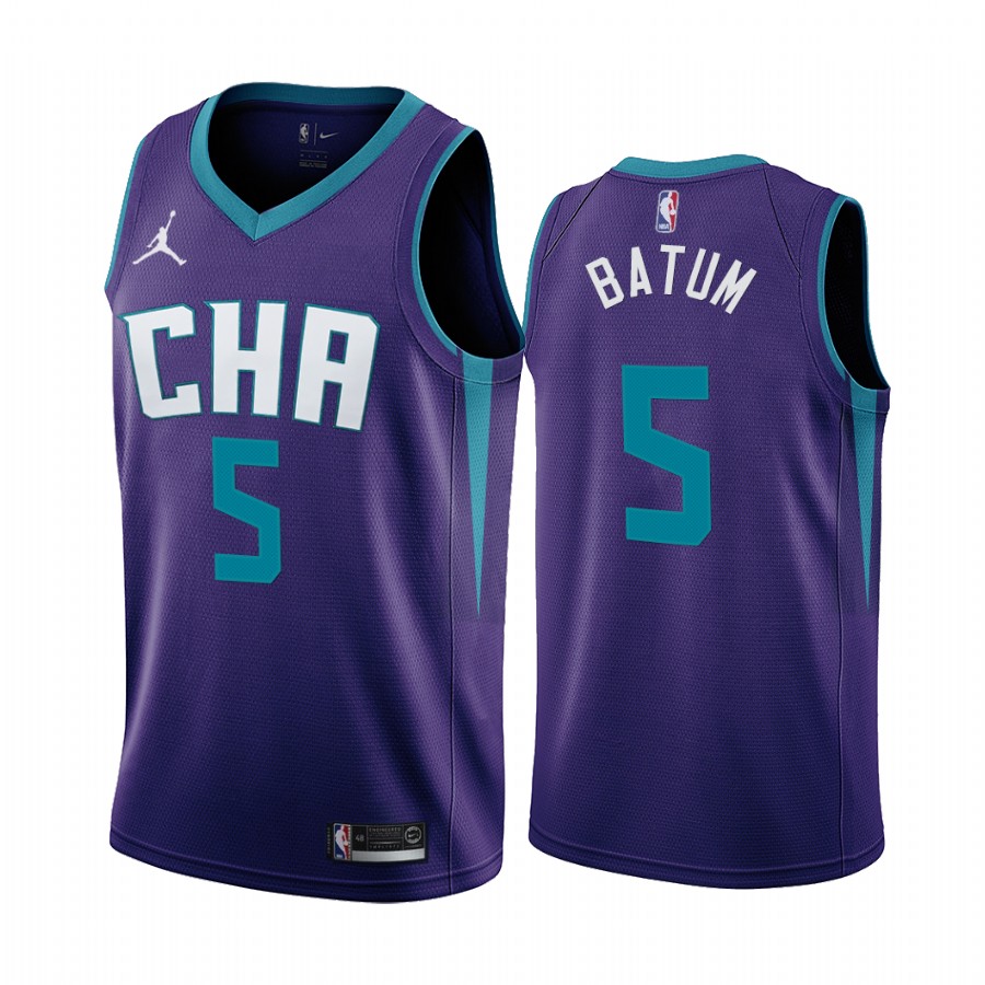 Hornets #5 Nicolas Batum Purple 2019-20 Statement Edition Jersey - Zenithce