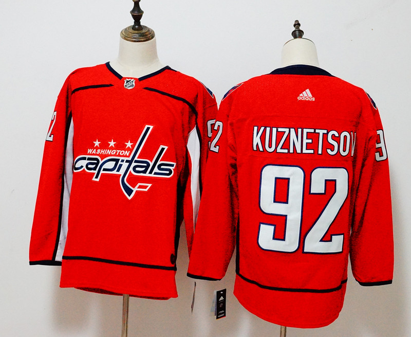 Washington Capitals #92 Evgeny Kuznetsov Red Stitched Adidas Jersey - Zenithce