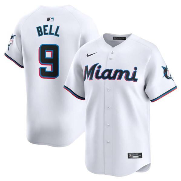 Miami Marlins #9 Josh Bell White 2024 Home Limited Stitched Jersey - Zenithce