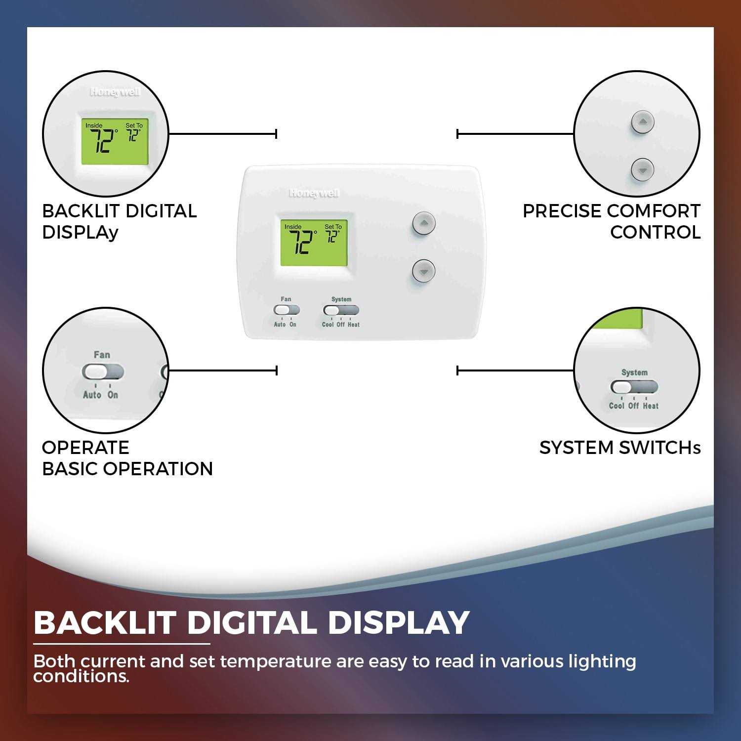 Honeywell Pro TH3110D1008 Non-Programmable Digital Thermostat - Zenithce