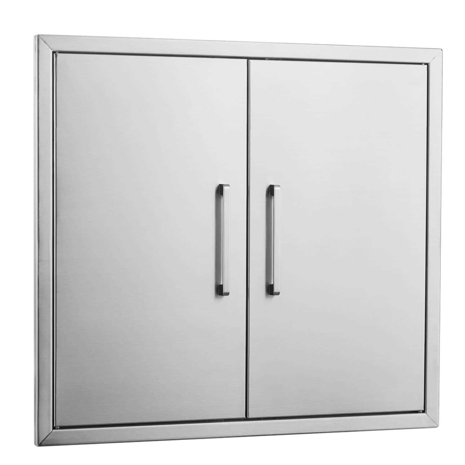 Outdoor Kitchen Doors Stainless Steel Double Access Door,Flush Mount for Outdoor Kitchen and BBQ Island - Zenithce