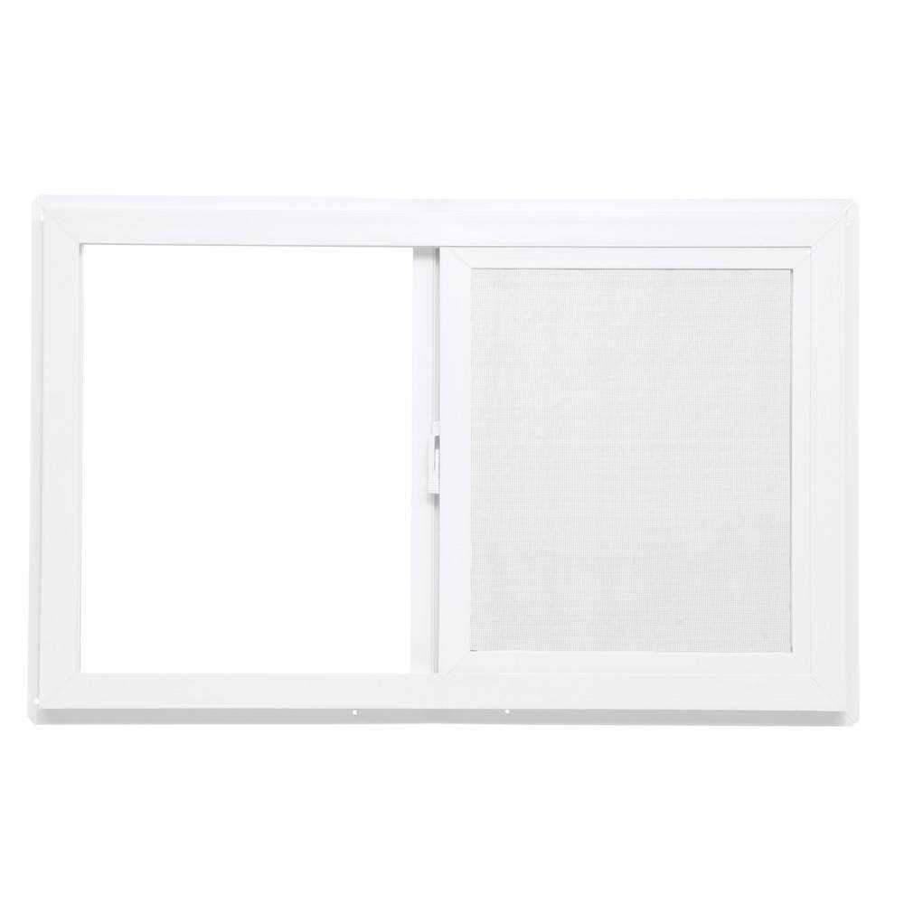 TAFCO Windows 31.75 in. x 23.75 in. Hopper Vinyl Window with Screen White - Zenithce