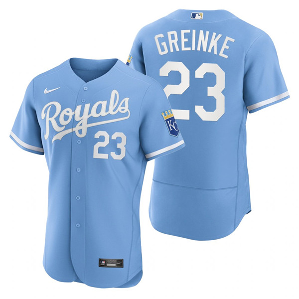 Kansas City Royals #23 Zack Greinke Light Blue Flex Base Stitched Jersey - Zenithce