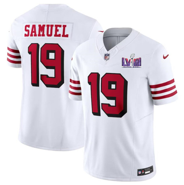San Francisco 49ers #19 Deebo Samuel New White 2024 F.U.S.E. Super Bowl LVIII Patch Vapor Untouchable Limited Stitched Jersey - Zenithce