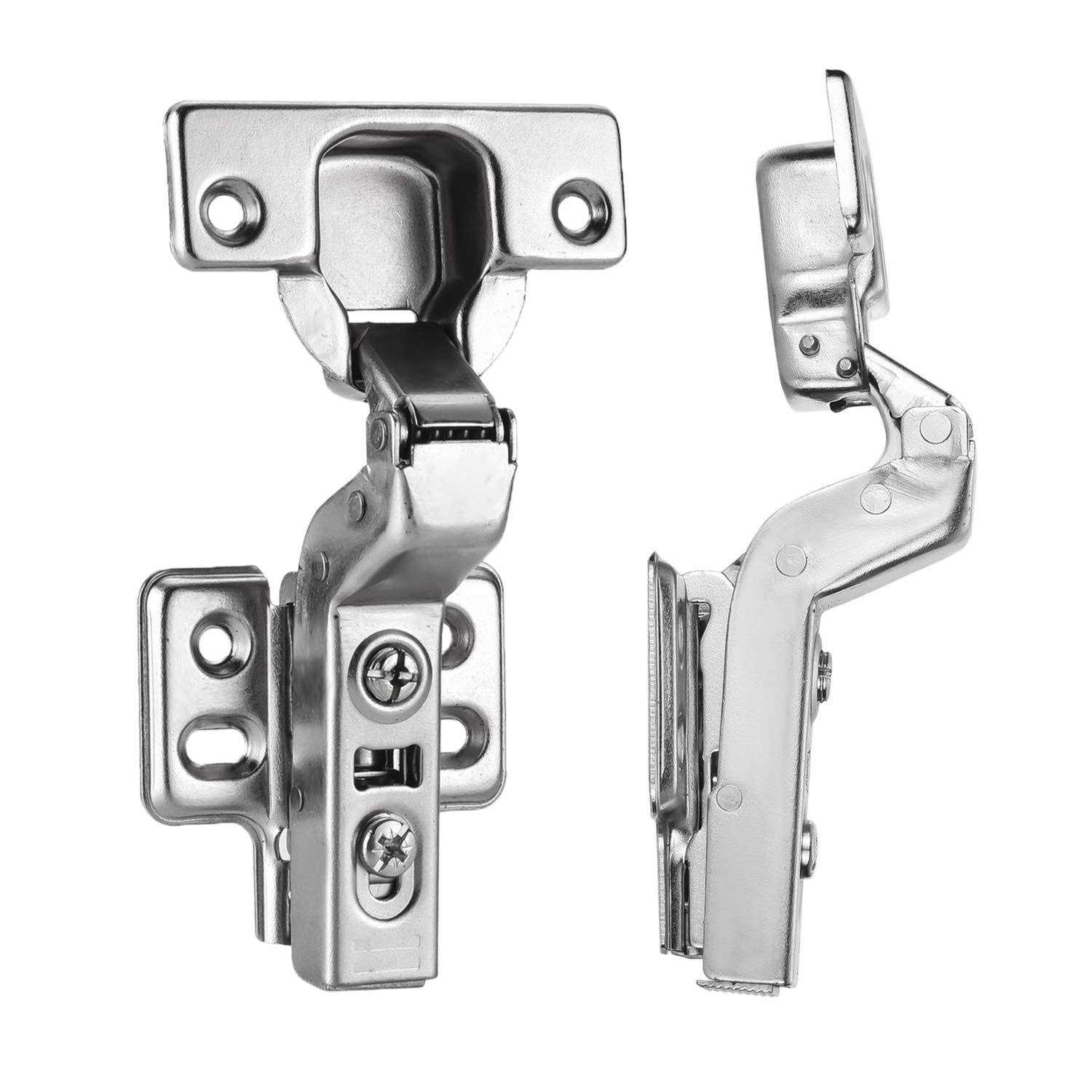 luokim 2pcs standard cabinet hinge,fit for frameless cabinet,european inset,soft closing,four-hole mounting plate hinges,nick - Zenithce