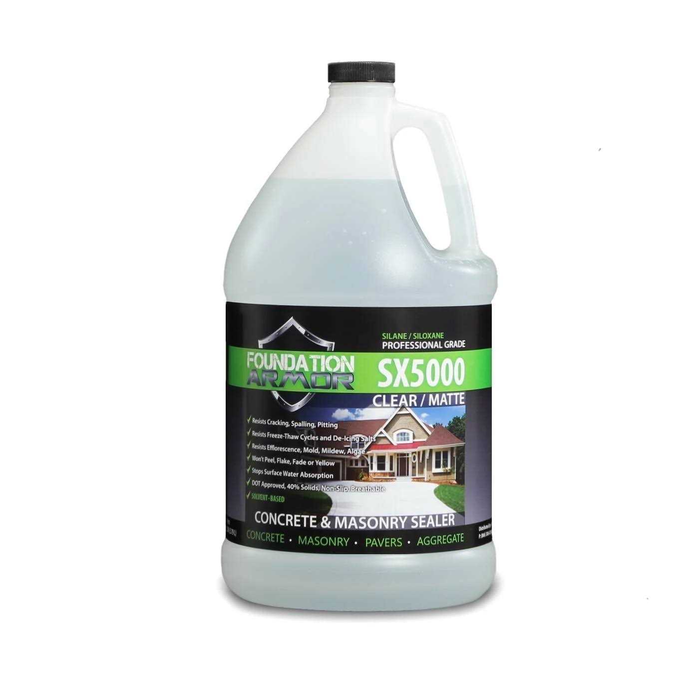 Foundation Armor 1 Gallon Armor SX5000 Silane Siloxane Penetrating Concrete Sealer and Masonry Water Repellent - Zenithce