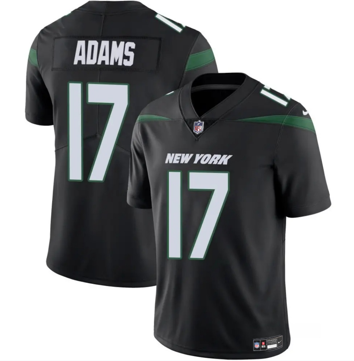 New York Jets #17 Davante Adams Black 2024 Vapor Untouchable Limited Stitched Jersey - Zenithce