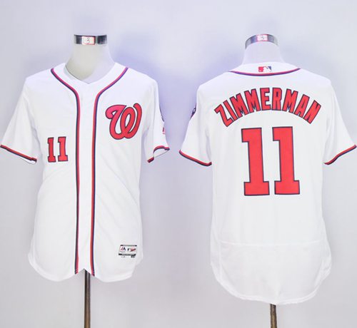 Nationals #11 Ryan Zimmerman White Flexbase Authentic Collection Stitched Jersey - Zenithce
