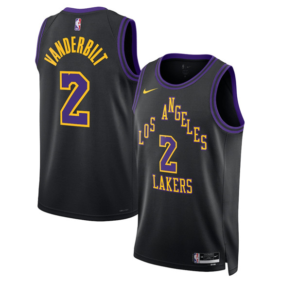 Los Angeles Lakers #2 Jarred Vanderbilt Black 2025-26 City Edition Stitched Jersey - Zenithce