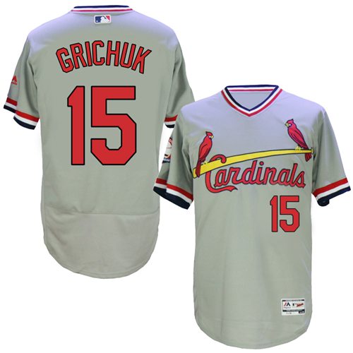 Cardinals #15 Randal Grichuk Grey Flexbase Authentic Collection Cooperstown Stitched Jersey - Zenithce