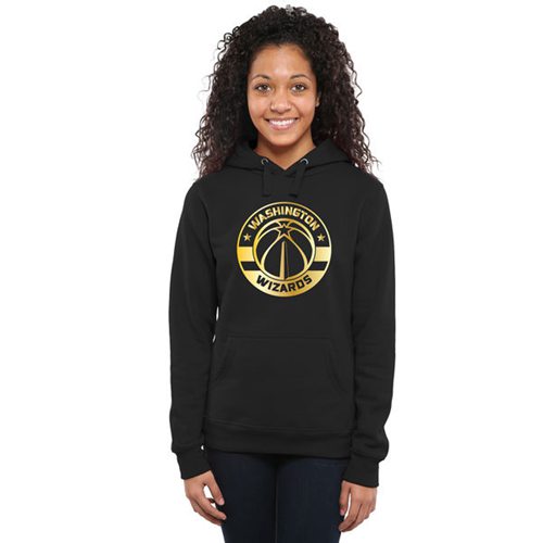 Women's Washington Wizards Gold Collection Pullover Hoodie Black - Zenithce