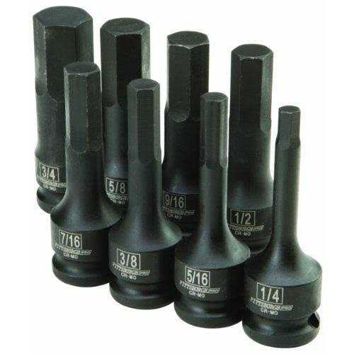 Pittsburgh Pro 1/2 in. Drive SAE Impact Deep Socket Set - Zenithce