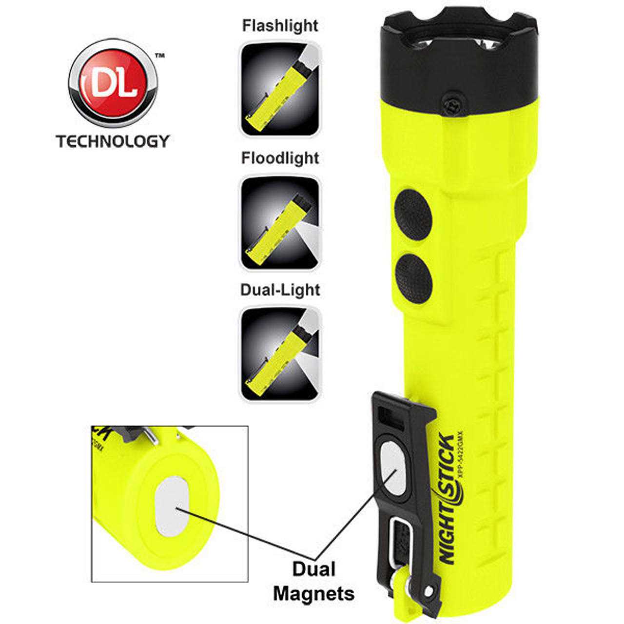 Nightstick X-Series Intrinsically Safe Dual-Light Flashlight Dual Magnets XPP-5422GMX - Zenithce