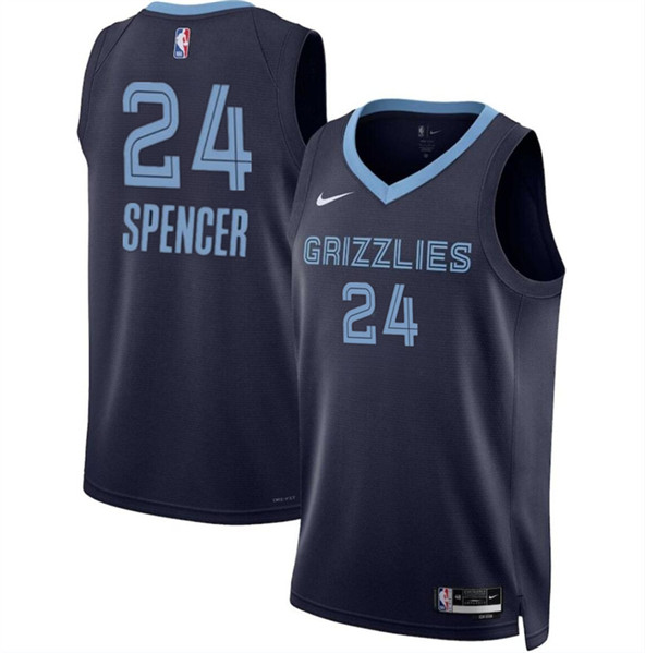 Memphis Grizzlies #24 Cam Spencer Navy 2024 Draft Icon Edition Stitched Jersey - Zenithce