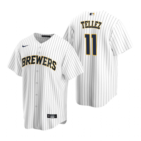 Milwaukee Brewers #11 Rowdy Tellez White Cool Base Stitched Jersey - Zenithce