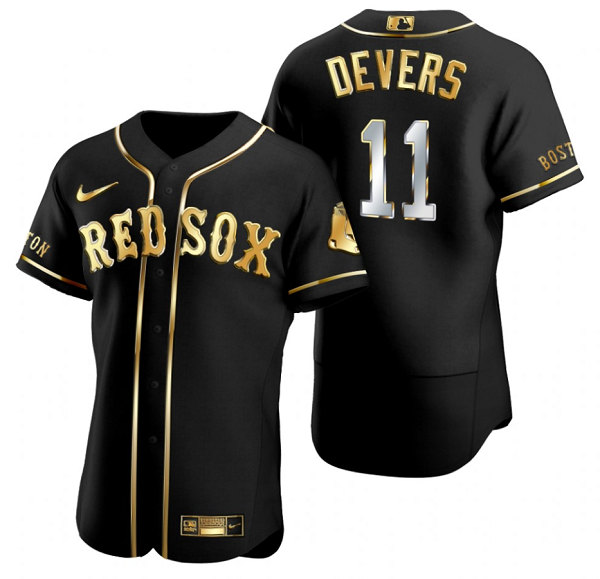 Boston Red Sox #11 Rafael Devers Black Gold Flex Base Stitched Baseball Jersey - Zenithce