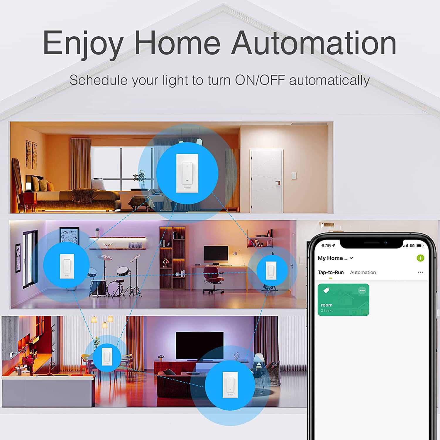 Ghome Smart Switch 24Ghz Wi-Fi Switch Works With Alexa - Zenithce