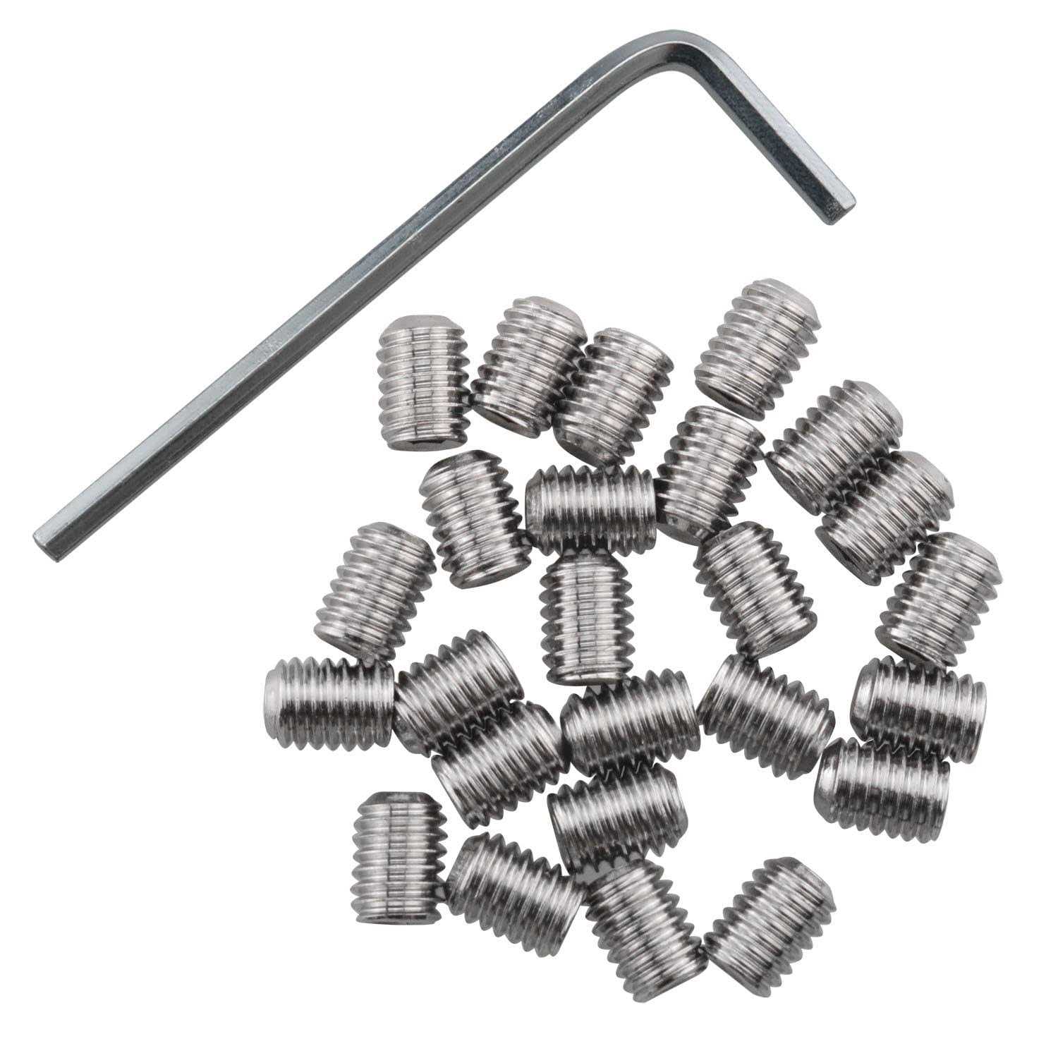 Socket Set Screws DGBRSM 25pcs 10-32 x Stainless Steel Allen Head Hex Hexagon Socket Set Screws Cup Point with Hex Key Wrench - Zenithce