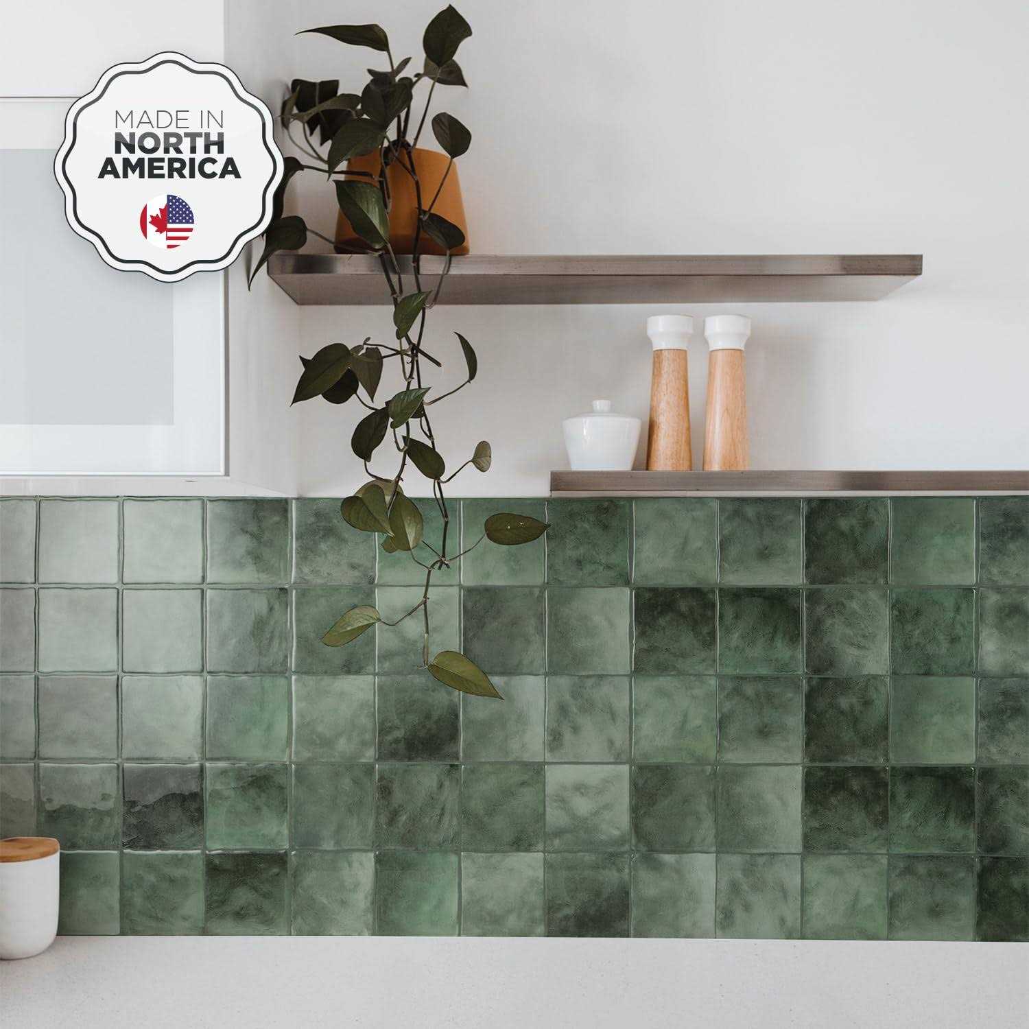 SMART TILES Peel and Stick Backsplash 5 Sheets of 9 x 9 Zellige - Zenithce