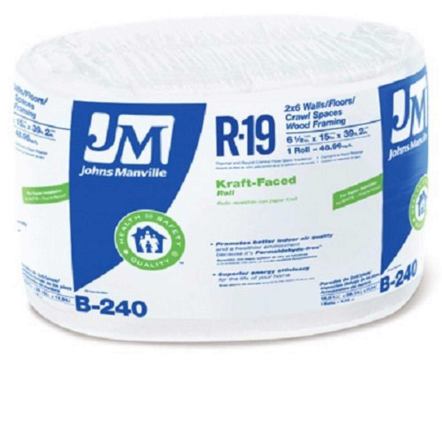Johns Manville R19 Kraft Batt Fiberglass Insulation 133.68 Sq. ft. Coverage - Zenithce