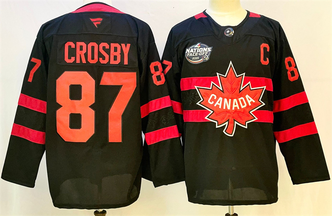 Canada #87 Sidney Crosby Black 2025 4 Nations Face-Off Premium With C Patch Stitched Jersey - Zenithce