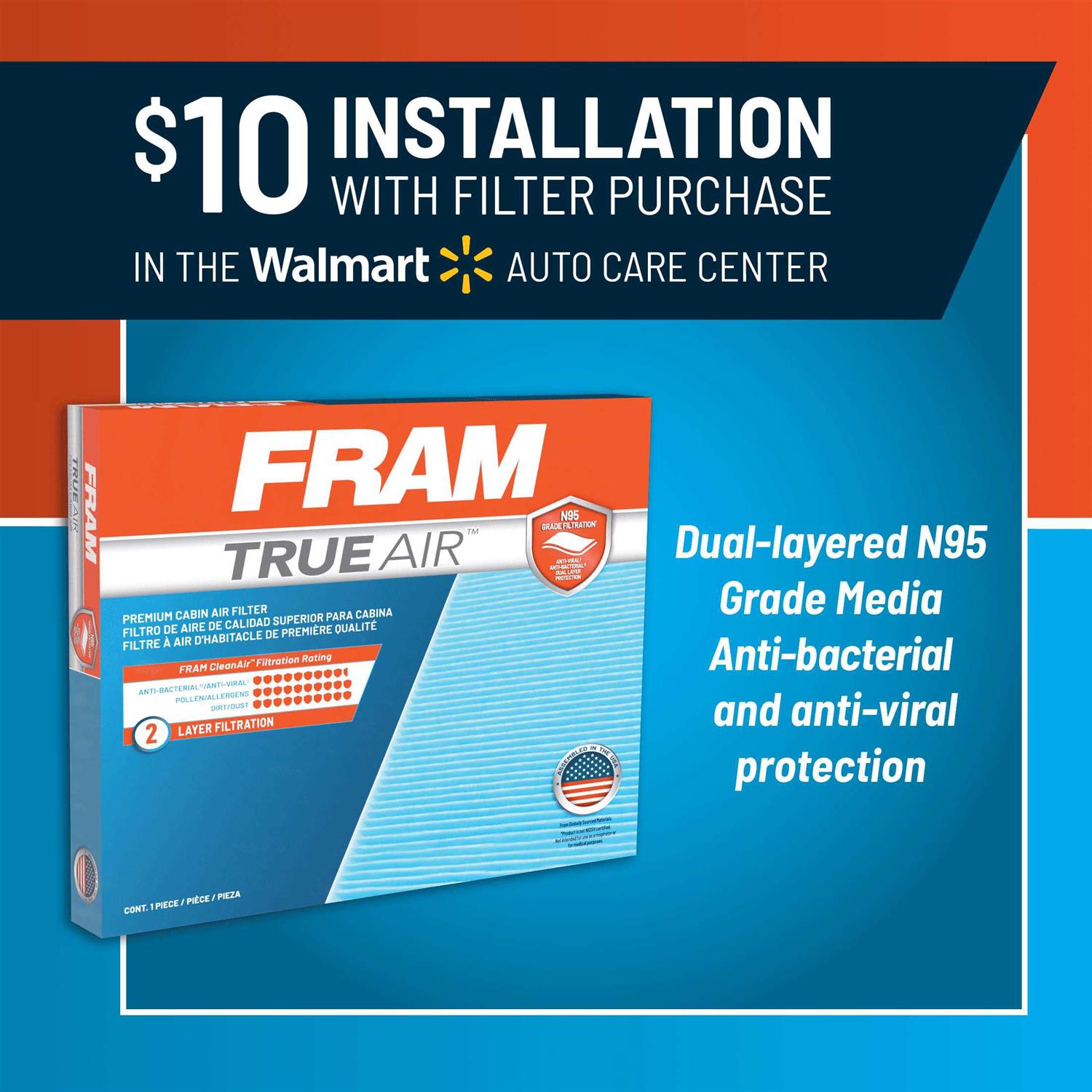 Fram TrueAir Premium Cabin Air Filter CV12237 with N95 Grade Filter Media - Zenithce