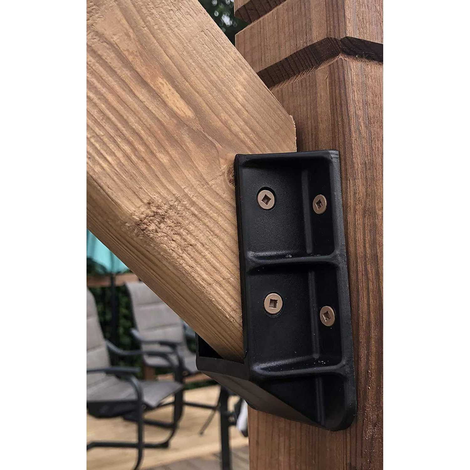 Fence & DECK RITE Adjustable Fence Brackets fits Standard 2x 4 Railings Adjustable up to 35 Degrees. Reinforced Black - Zenithce
