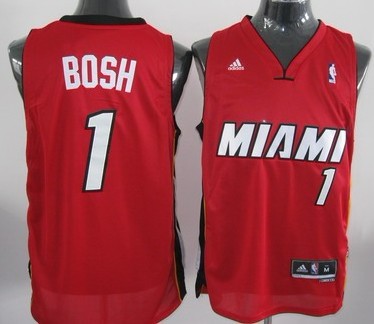 Miami Heat #1 Chris Bosh Revolution 30 Swingman Red Jersey - Zenithce