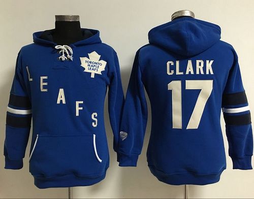 Toronto Maple Leafs #17 Wendel Clark Blue Women's Old Time Heidi Hoodie NHL Hoodie - Zenithce