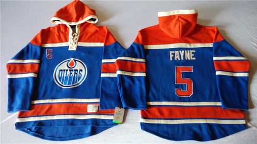 Oilers #5 Mark Fayne Light Blue Sawyer Hooded Sweatshirt Stitched Jersey - Zenithce
