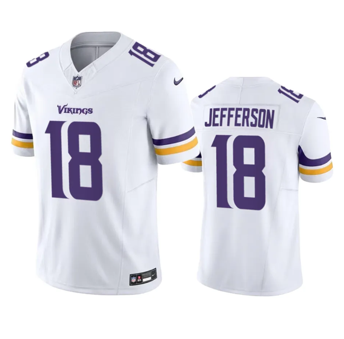 Minnesota Vikings #18 Justin Jefferson White 2023 F.U.S.E. Vapor Untouchable Stitched Jersey - Zenithce