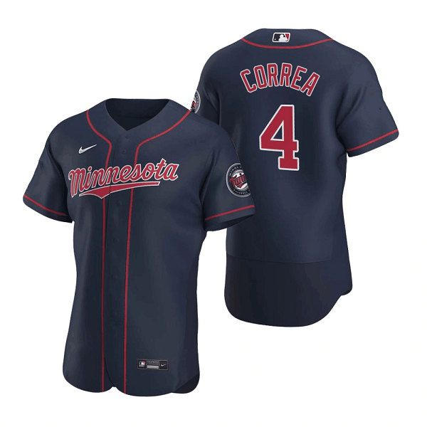 Minnesota Twins #4 Carlos Correa Navy Flex Base Stitched Jersey - Zenithce