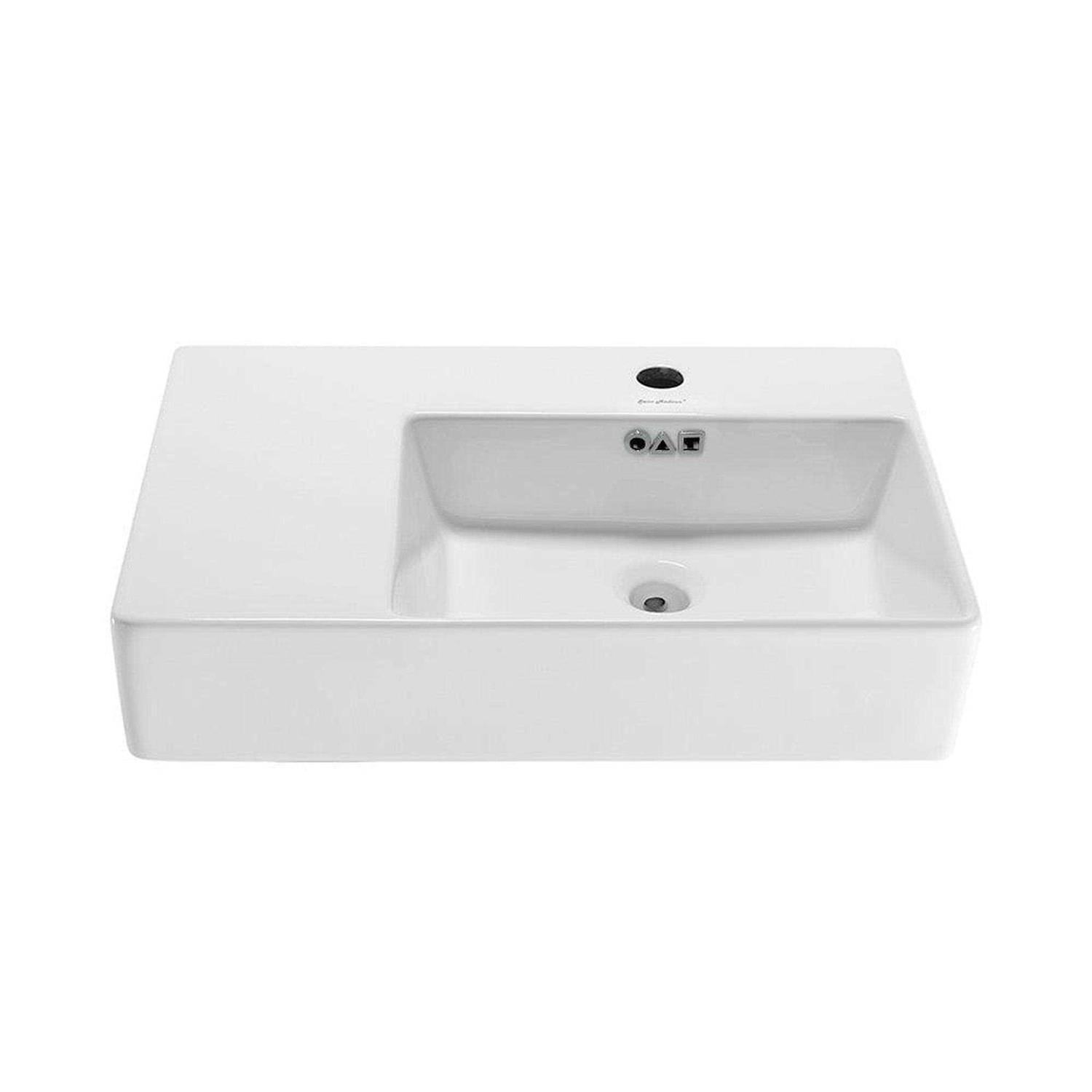 Swiss Madison SM-WS322 St. Tropez Wall Hung Sink with Left Side Faucet Mount - Zenithce