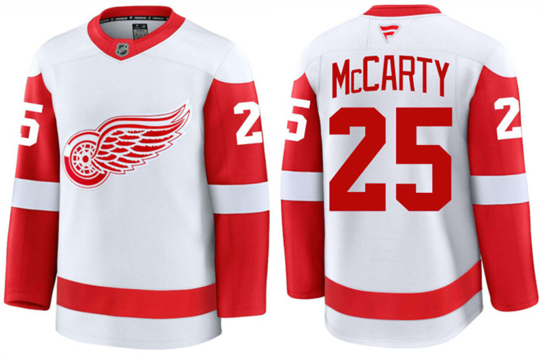 Detroit Red Wings #25 Darren McCarty White 2024 Road Stitched Jersey - Zenithce