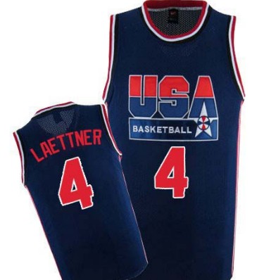 1992 Olympics Team USA #4 Christian Laettner Navy Blue Swingman Jersey - Zenithce
