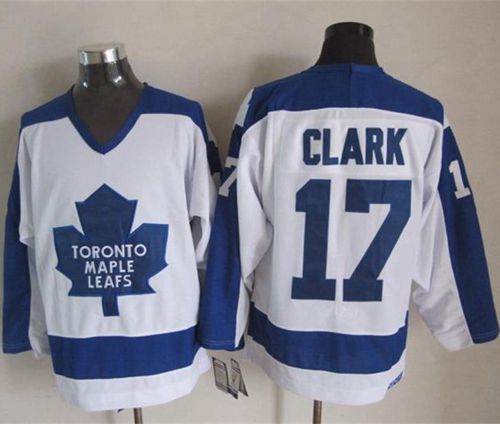 Maple Leafs #17 Wendel Clark White Blue CCM Throwback Stitched Jersey - Zenithce