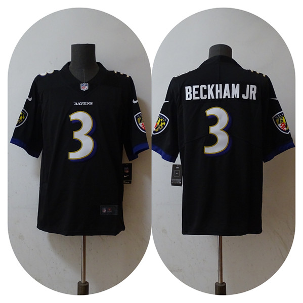 Baltimore Ravens #3 Odell Beckham Jr. Black Vapor Untouchable Jersey - Zenithce