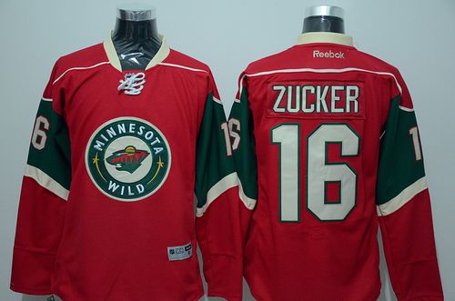 Wild #16 Jason Zucker Red Stitched Jersey - Zenithce