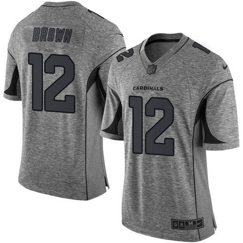 Cardinals #12 John Brown Gray Stitched Limited Gridiron Gray Nike Jersey - Zenithce