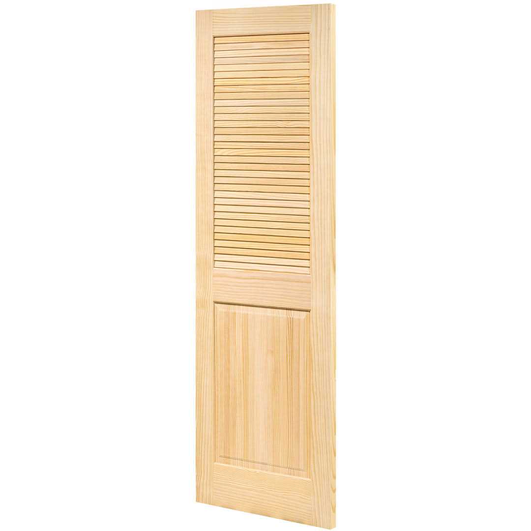 Kimberly Bay Louvered Solid Wood Primed Standard Door - Zenithce