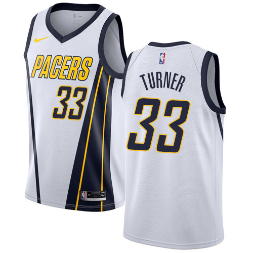 Pacers #33 Myles Turner White Swingman Earned Edition Jersey - Zenithce