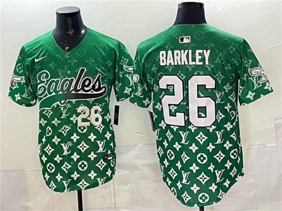 Philadelphia Eagles #26 Saquon Barkley Green With Patch Limited Stitched Jersey - Zenithce