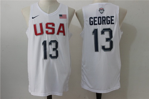 2016 Olympics Team USA #13 Paul George White Revolution 30 Swingman Jersey - Zenithce