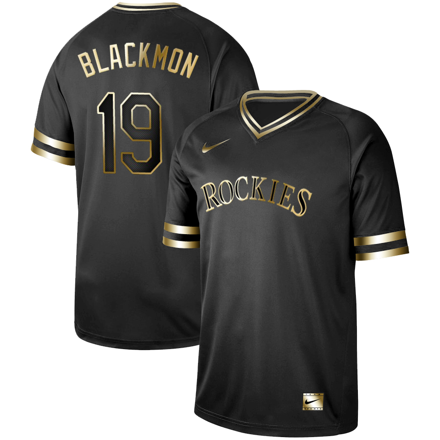 Colorado Rockies #19 Charlie Blackmon Black Gold Stitched Jersey - Zenithce