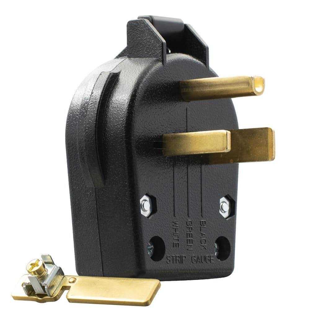 ELEGRP 30 Amp/50 Amp 125/250-Volt 3-Pole/4-Wire NEMA 14-30P/14-50P Grounded Straight Blade Angle Plug - Zenithce