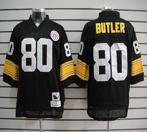 Mitchell And Ness Steelers #80 Jack Butler Black Stitched Jersey - Zenithce